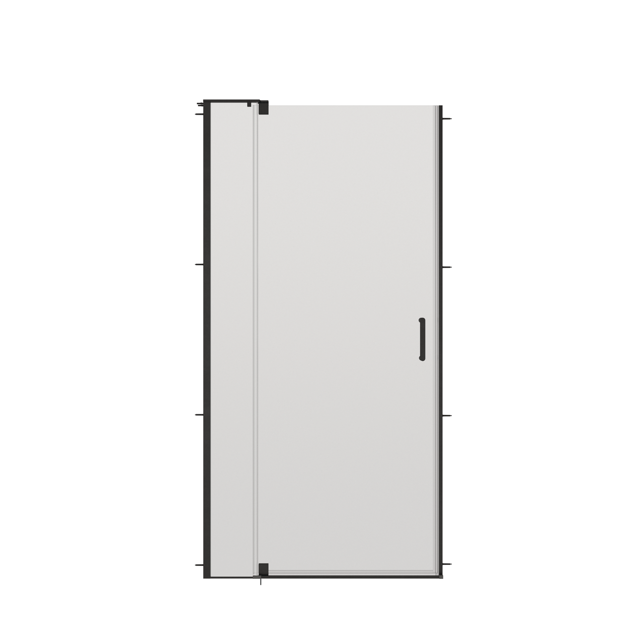 36" Shower / Clear / Matte Black