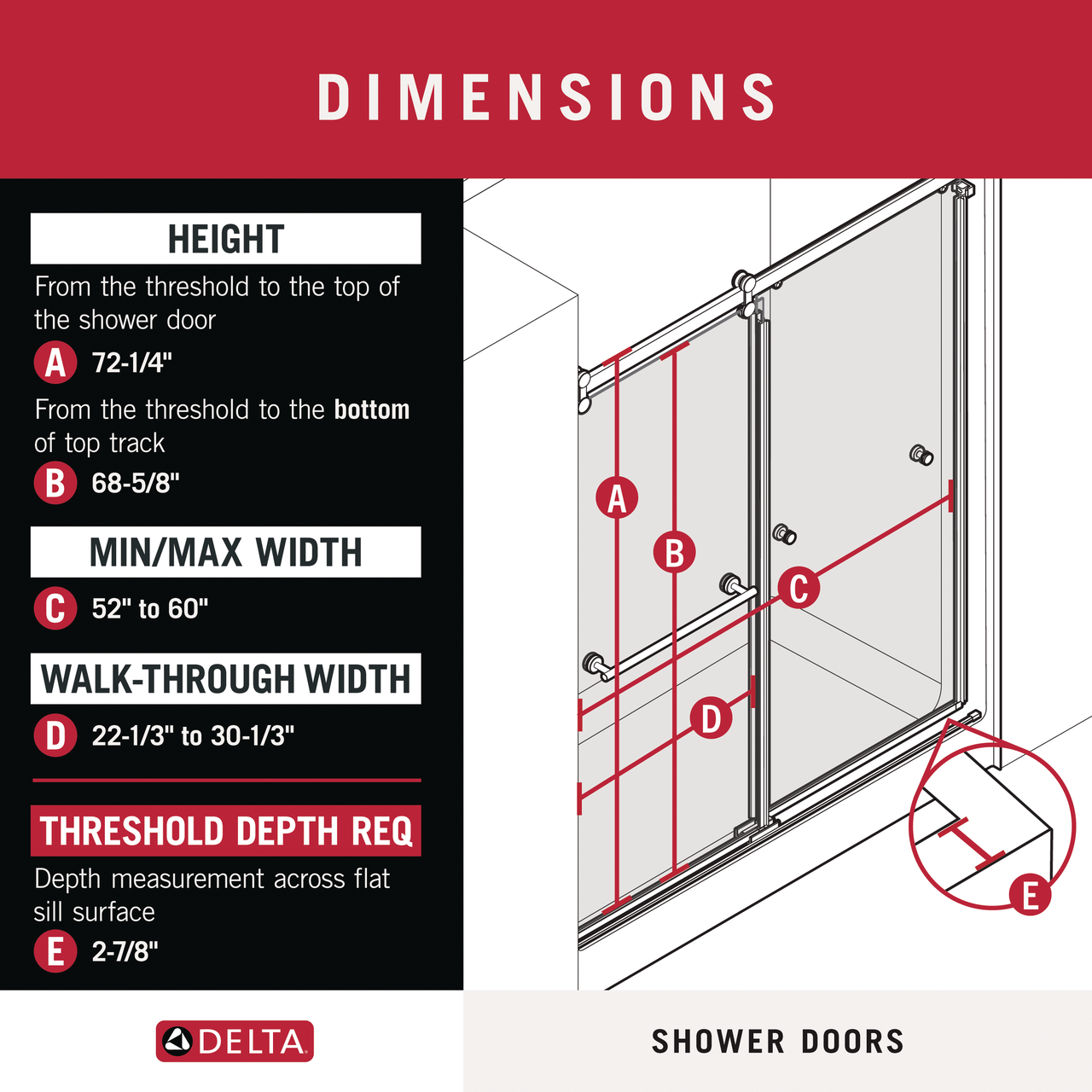 60" Shower / Clear / Brushed Nickel (Shower Door)