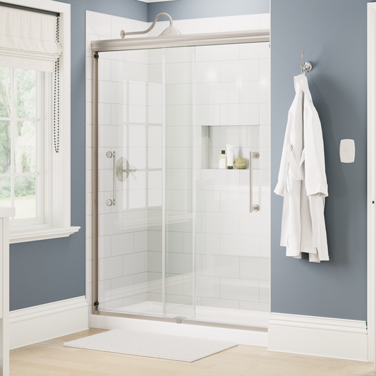 60" Shower / Clear / Shower Door Brushed Nickel