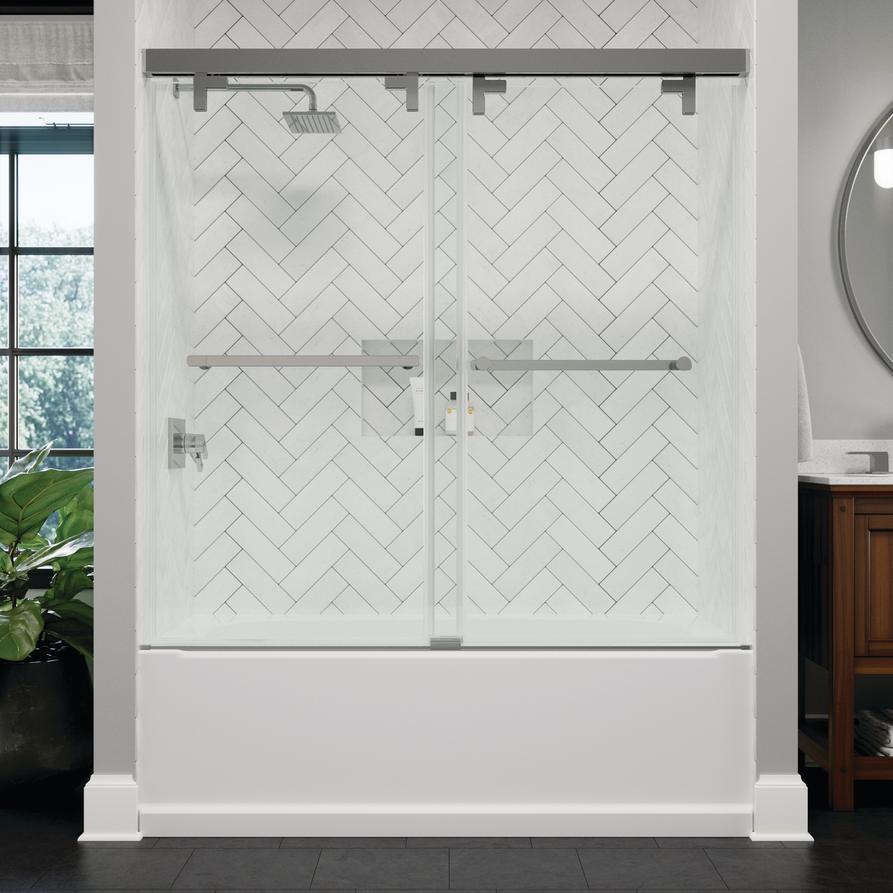 60" Bathtub / Clear / Chrome