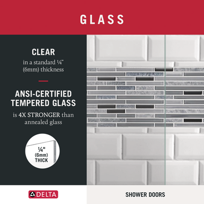 60" Shower / Clear / Chrome
