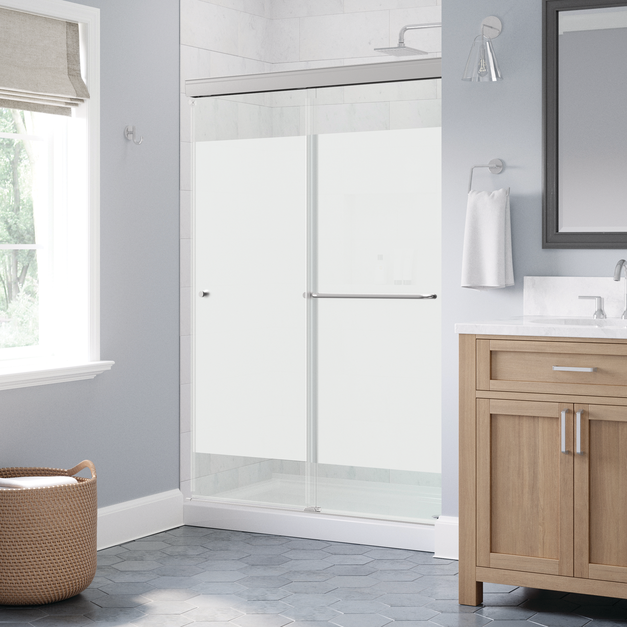 48" Shower / Privacy / Chrome