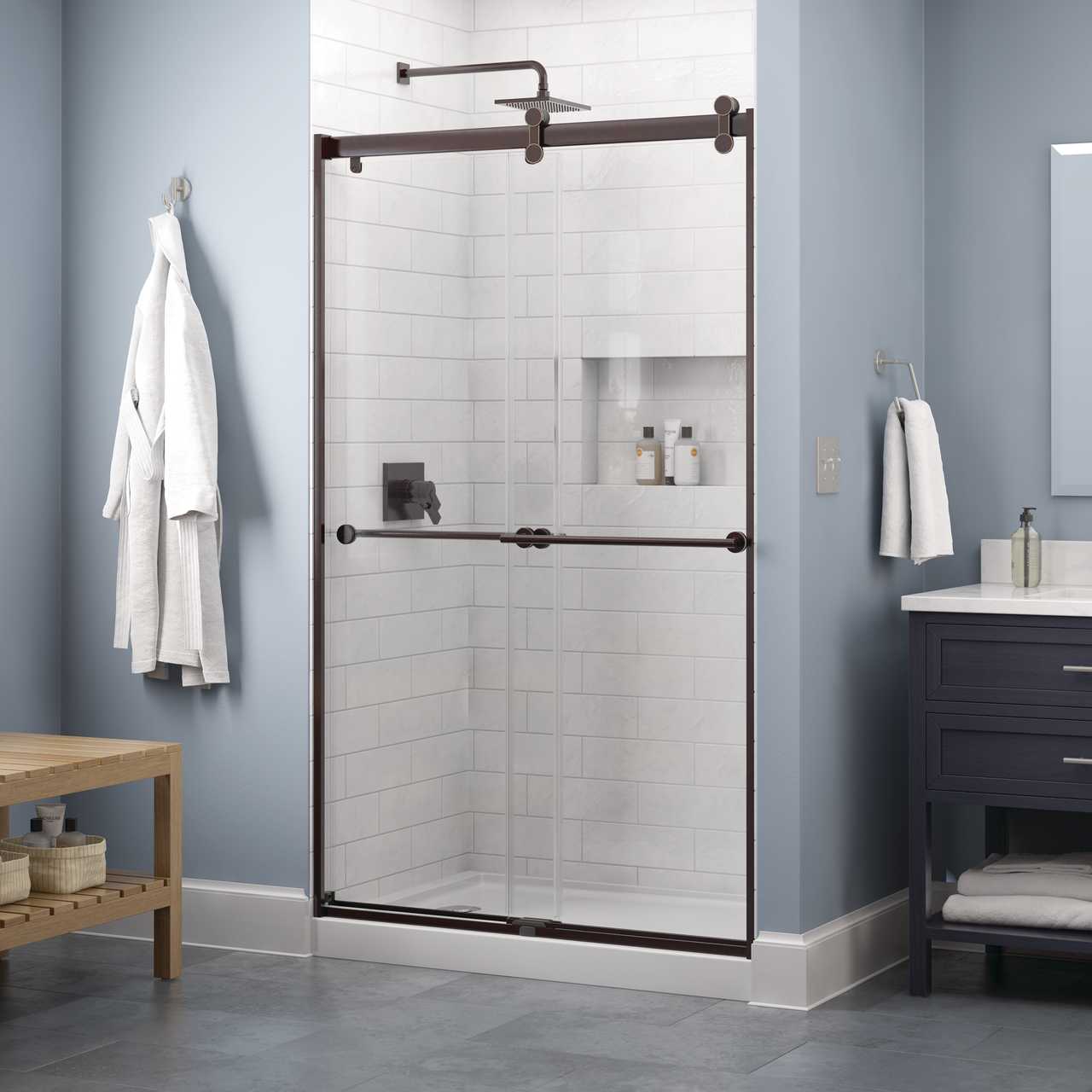48" Shower / Clear / Bronze