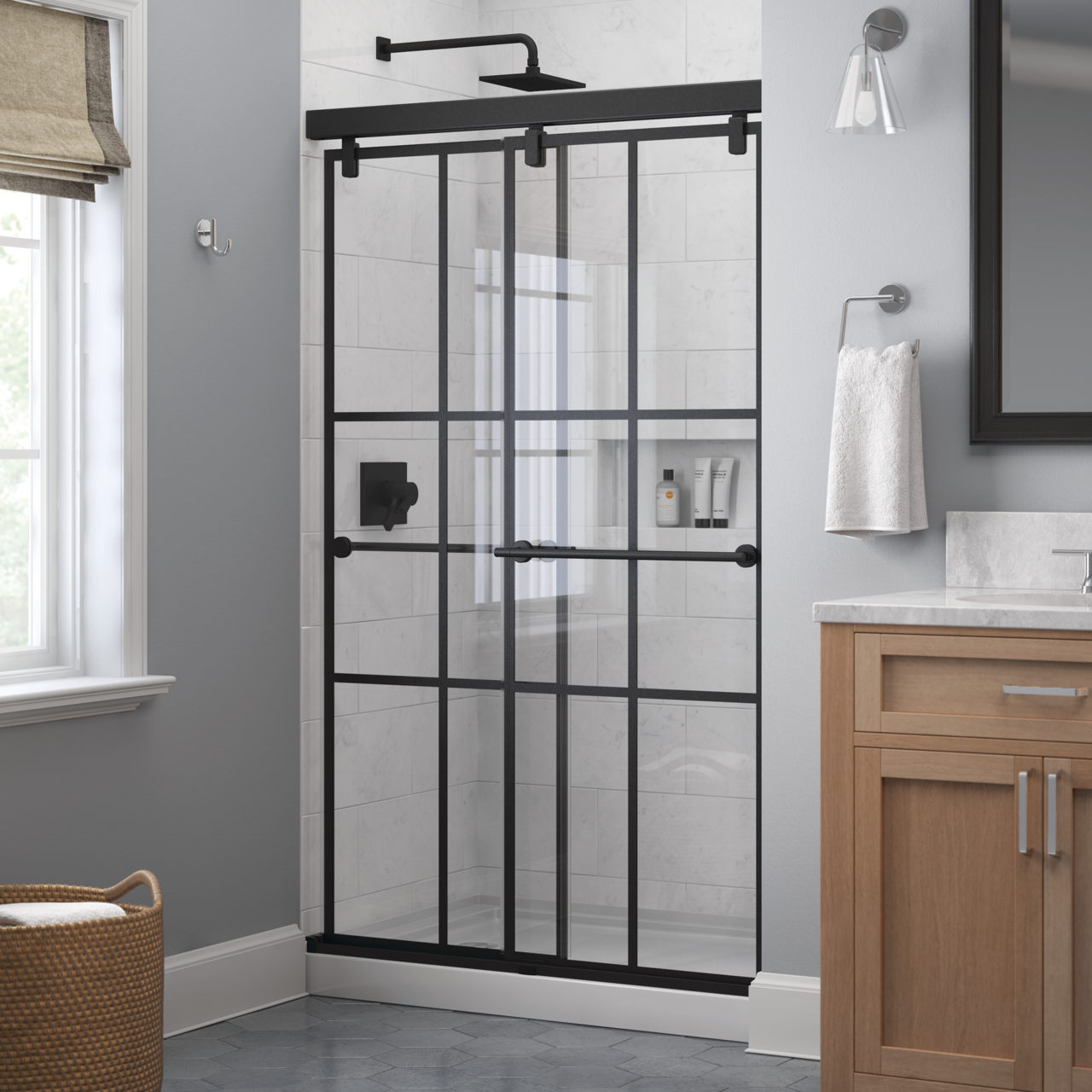 48" Shower / Ingot / Matte Black