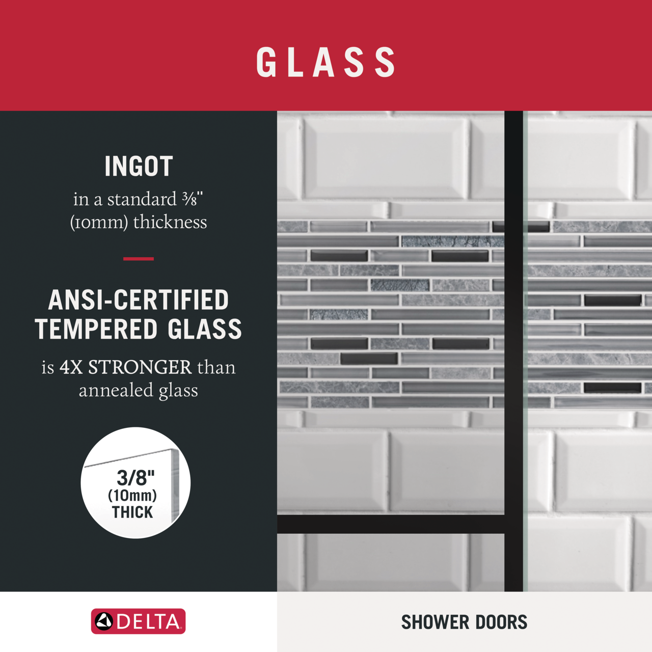 34" Shower / Ingot / Matte Black