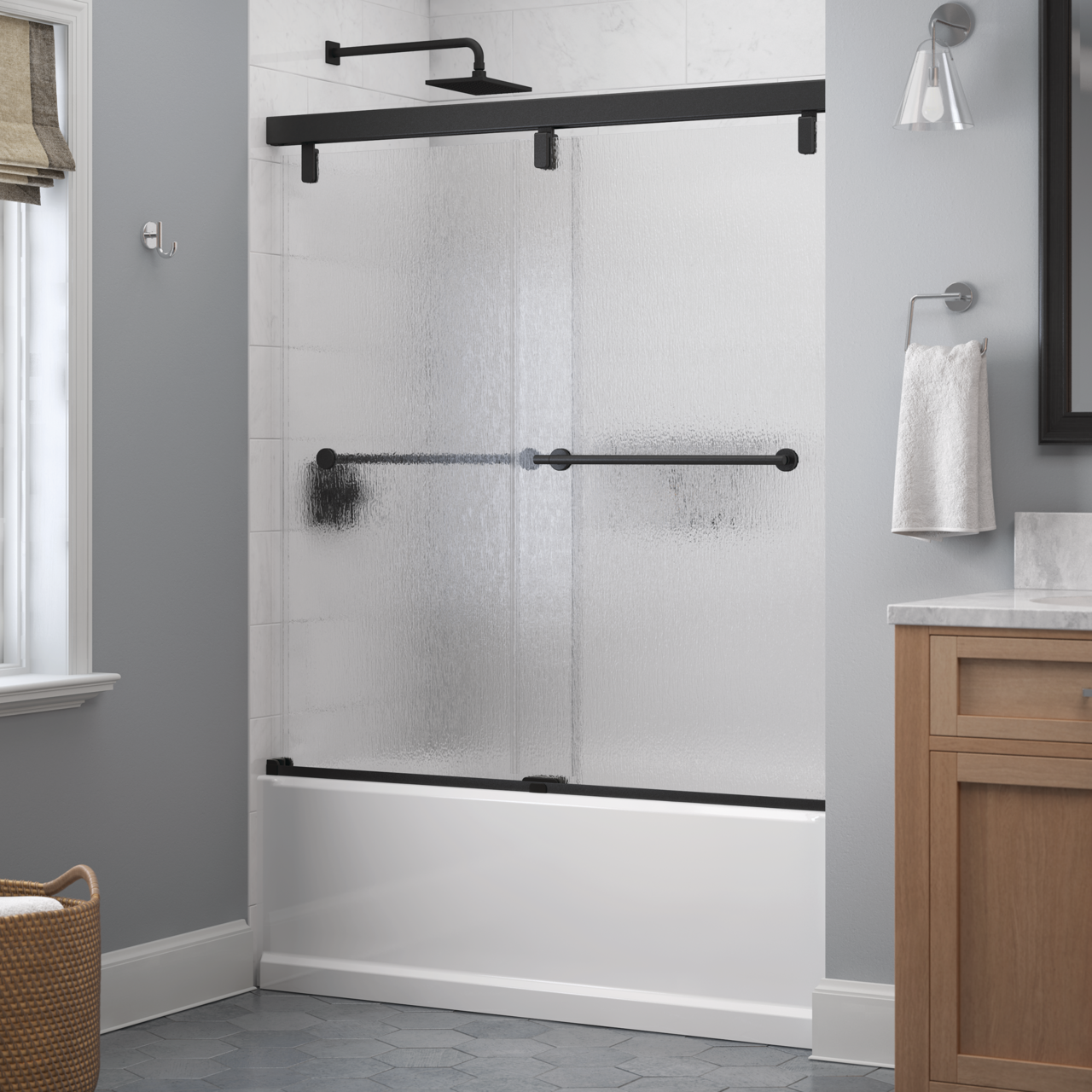 60" Bathtub / Rain / Matte Black