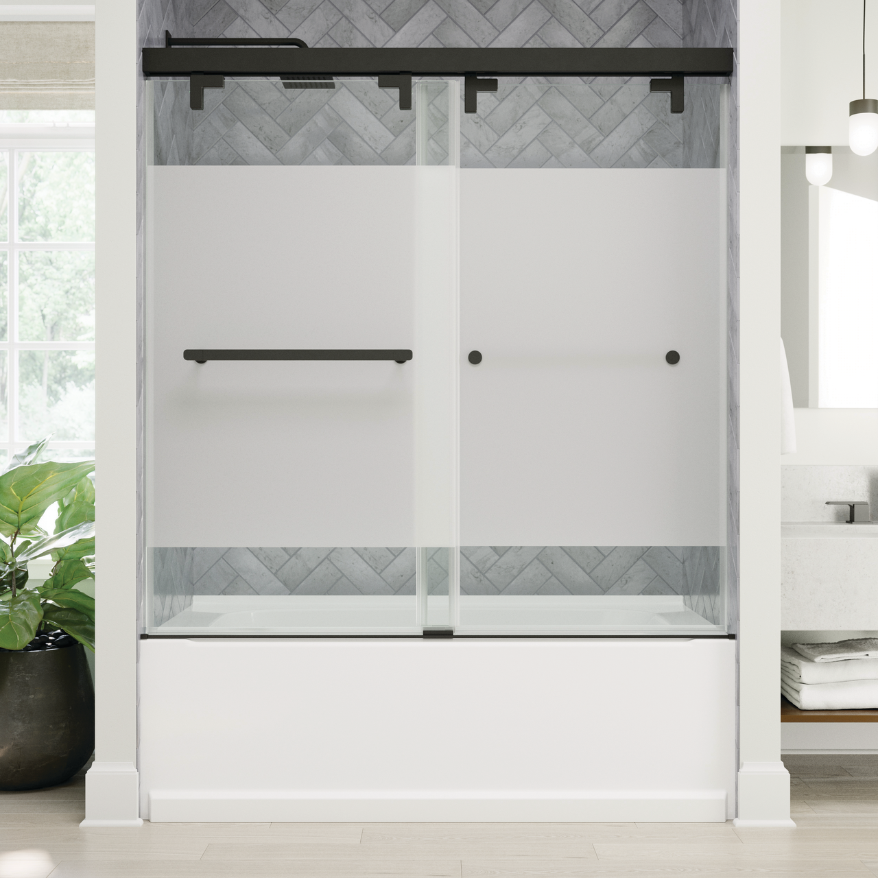 60" Bathtub / Privacy / Matte Black