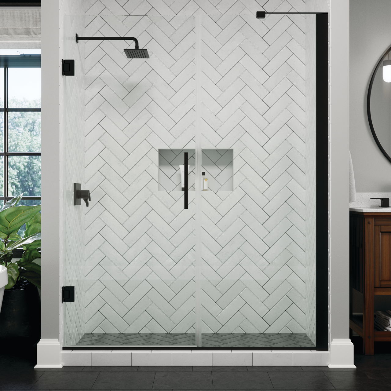 60" Shower / N/A / Matte Black