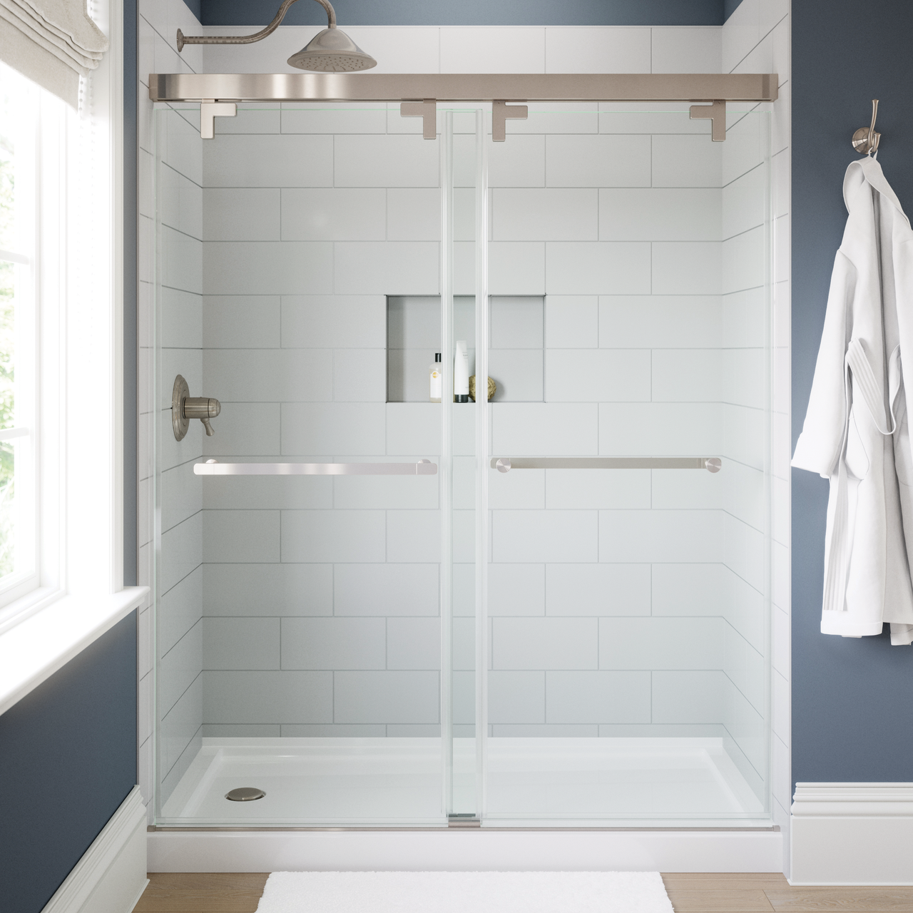 60" Shower / Clear / Brushed Nickel (Shower Door)