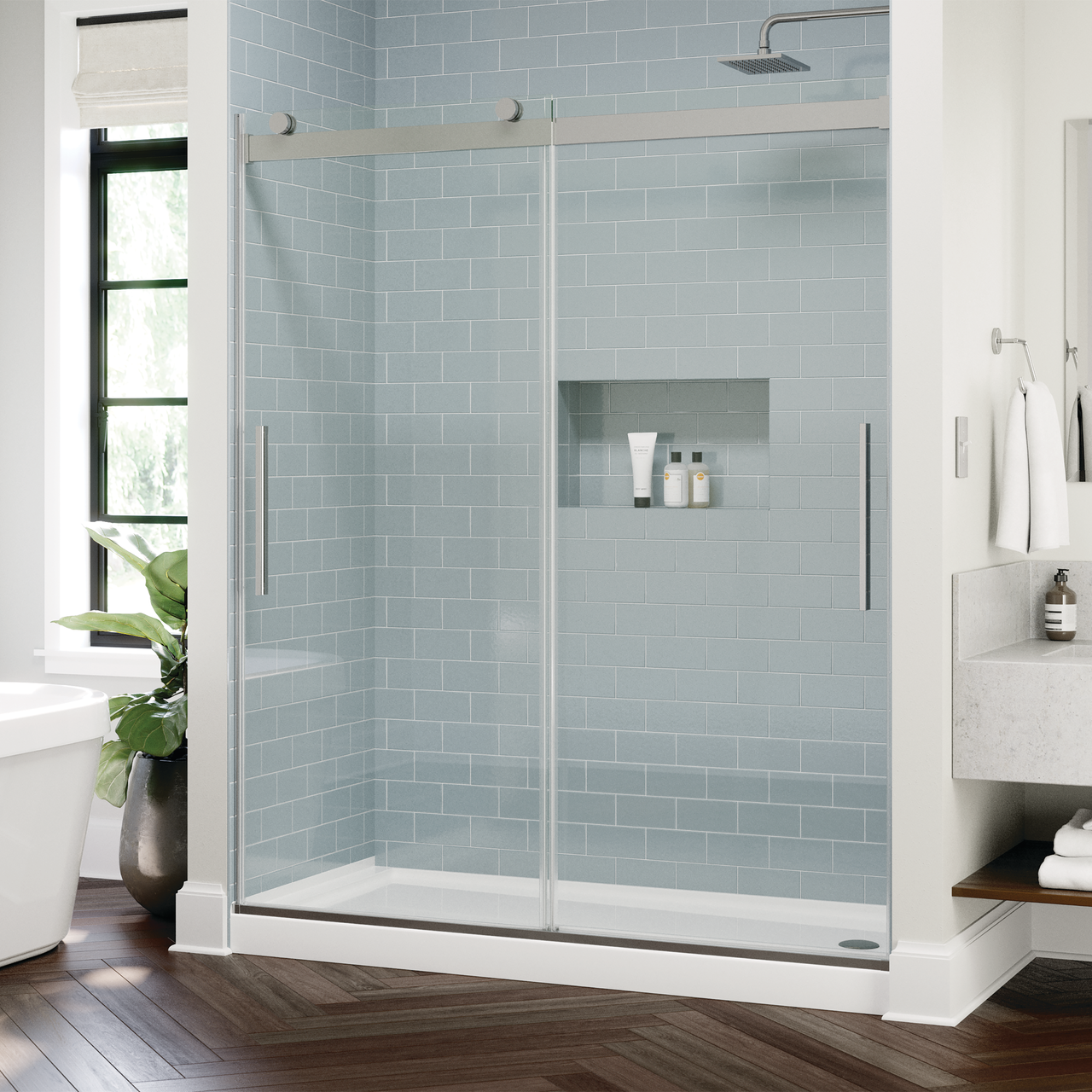 60" Shower / Clear / Polished Chrome