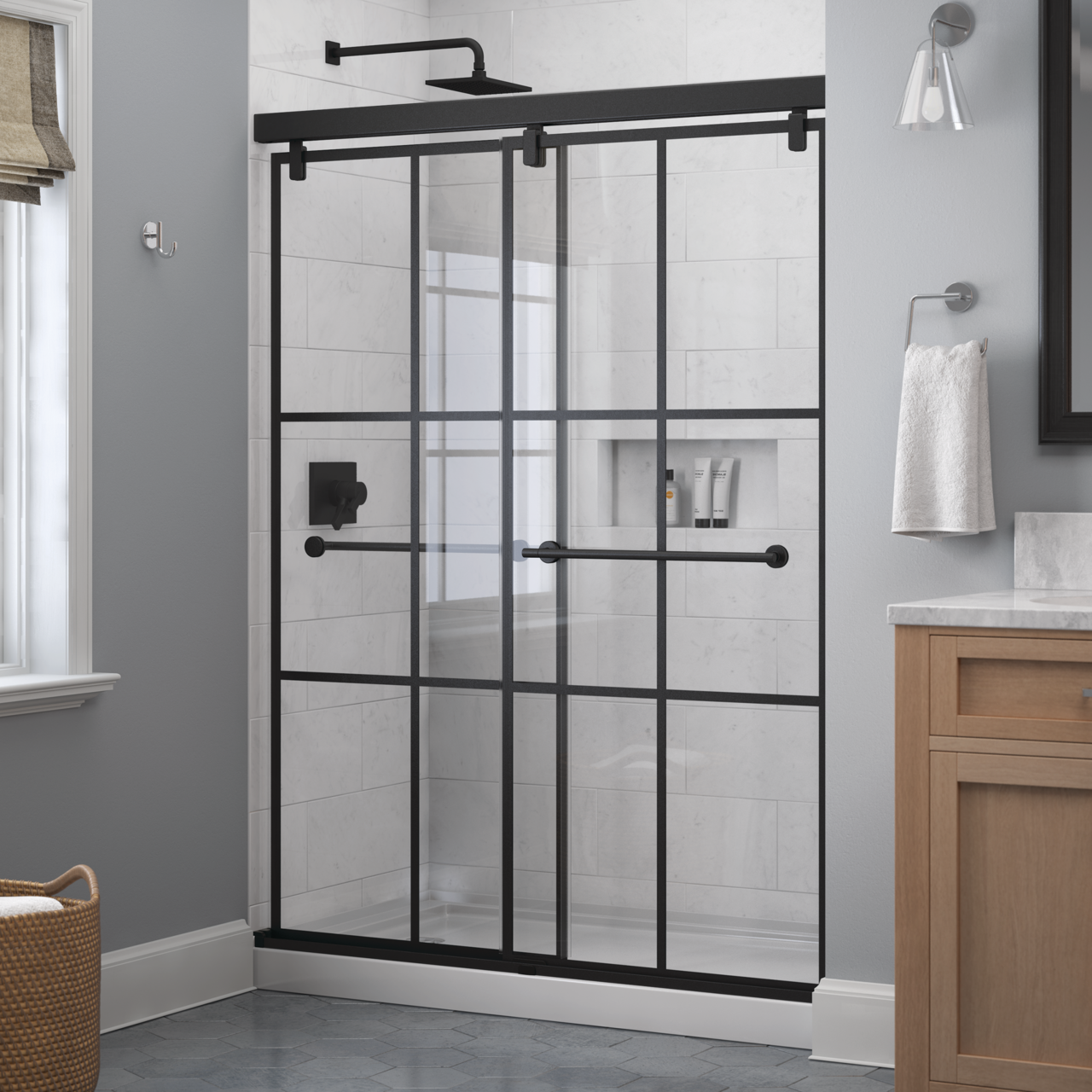 60" Shower / Ingot / Matte Black