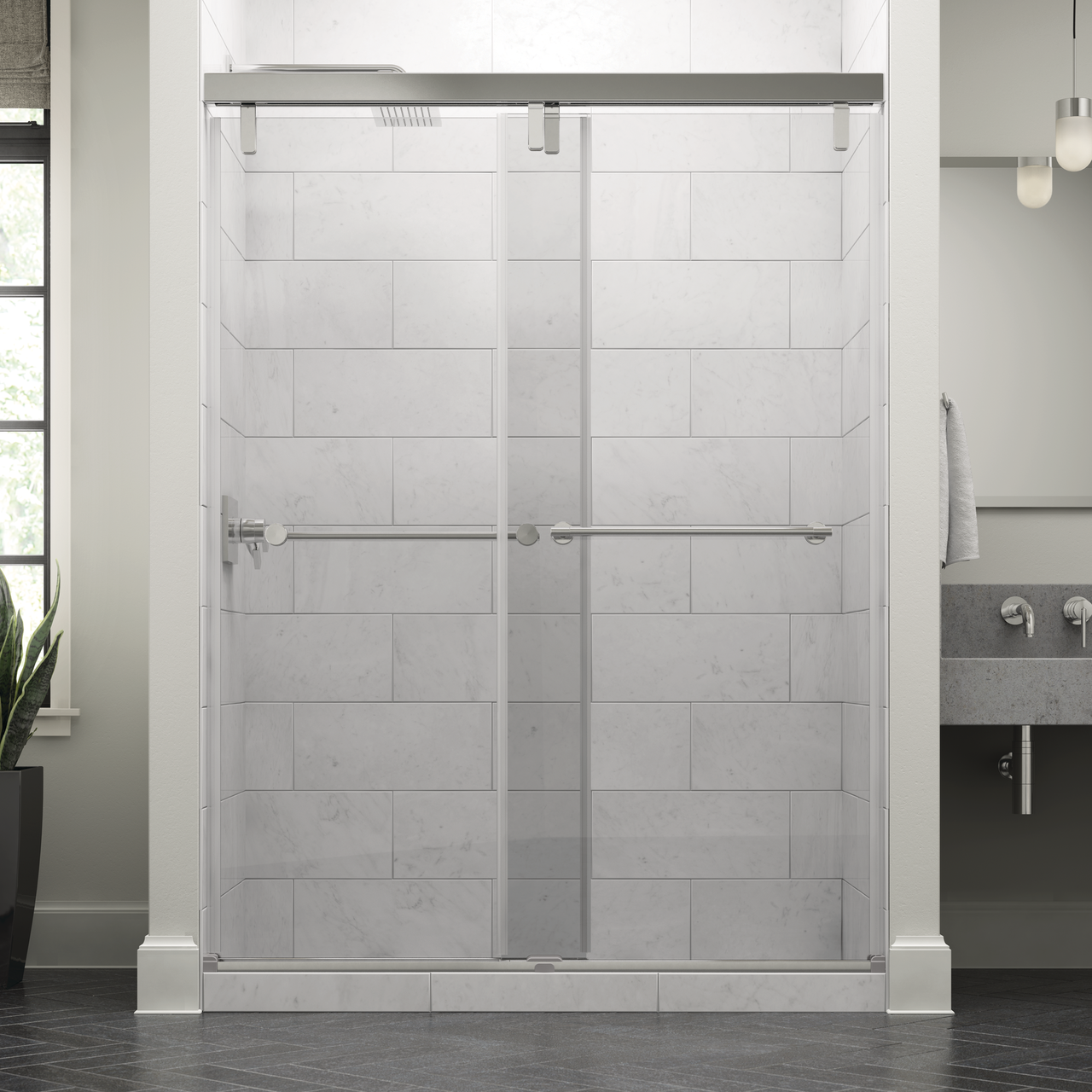 60" Shower / Clear / Polished Chrome