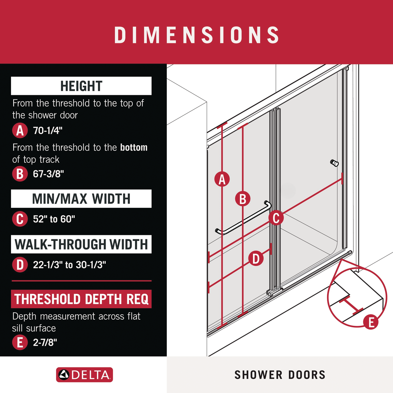 60" Shower / Clear / Brushed Nickel (Shower Door)