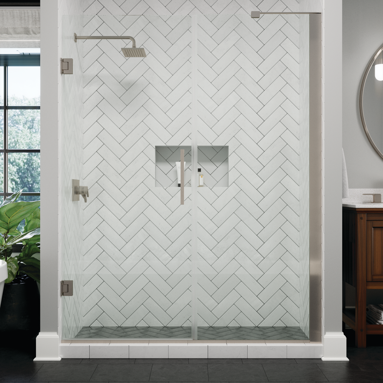 60" Shower / N/A / Brushed Nickel (Shower Door)