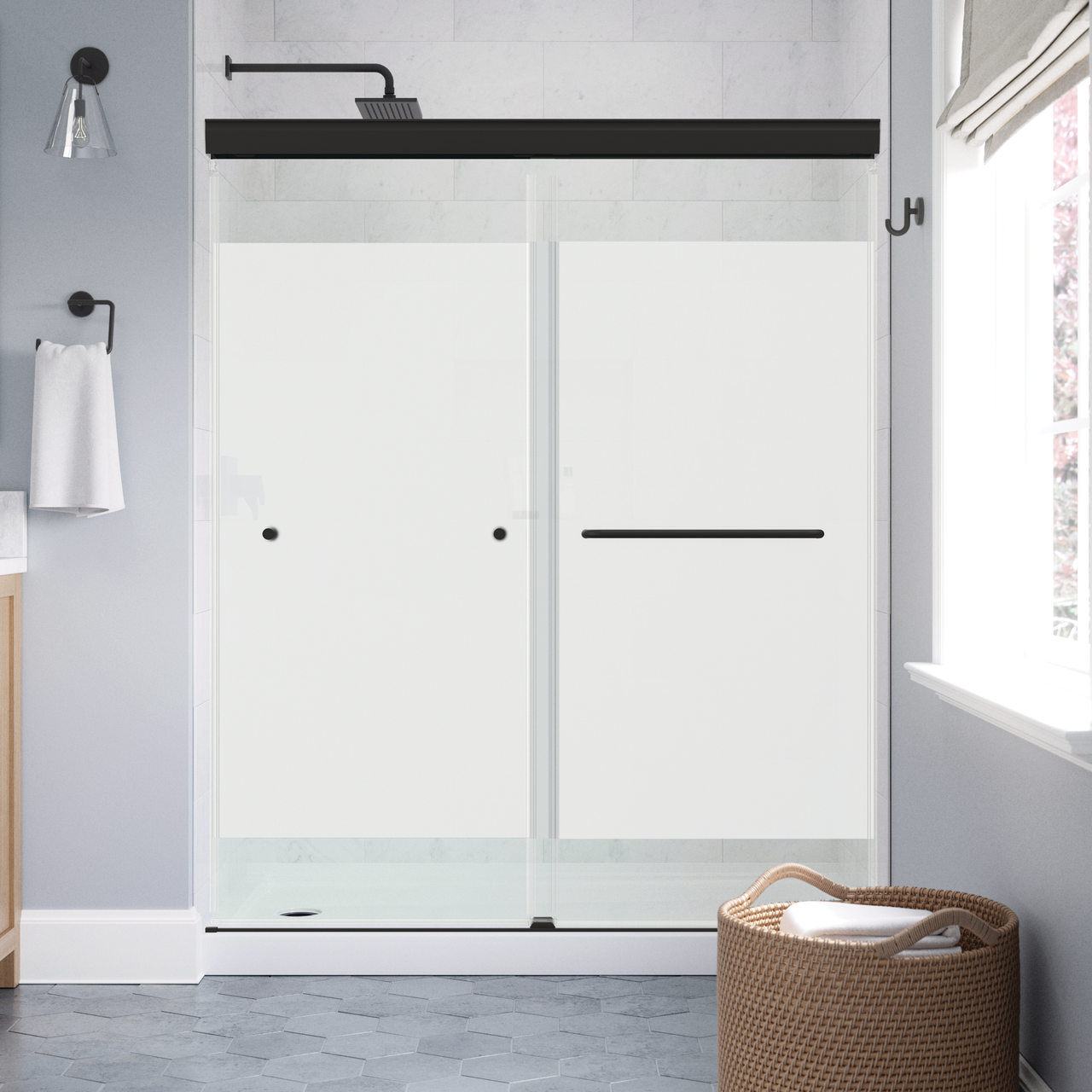 60" Shower / Privacy / Matte Black