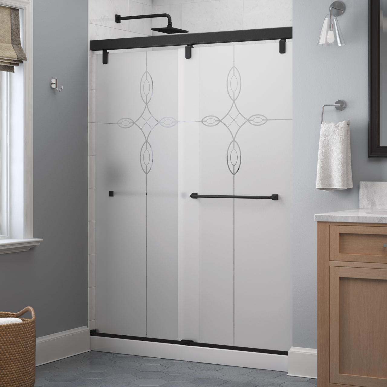 60" Shower / Tranquility / Matte Black