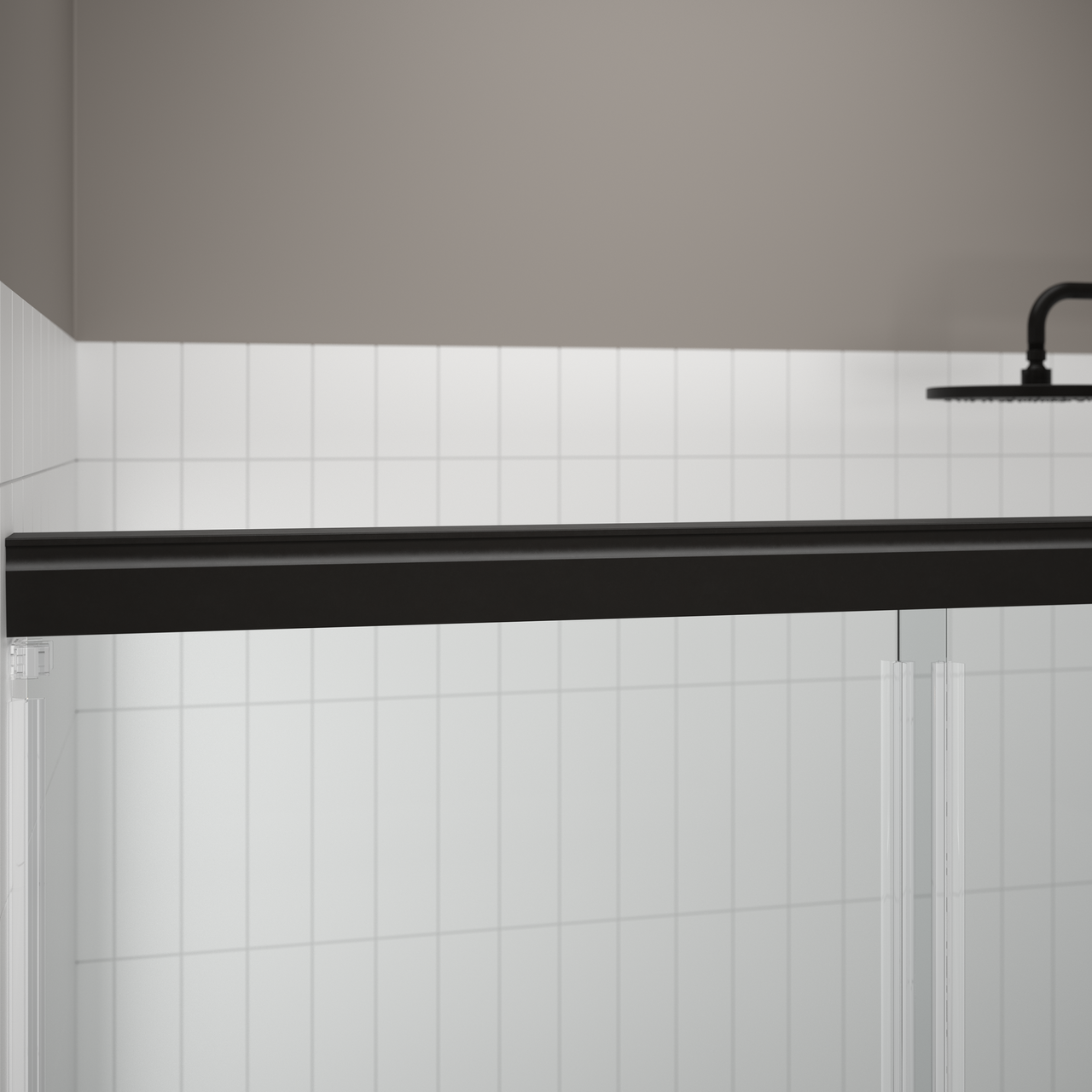 60" Shower / Clear / Matte Black