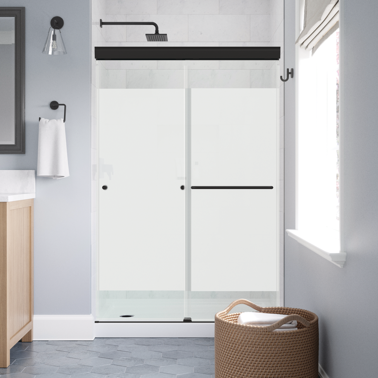 48" Shower / Privacy / Matte Black