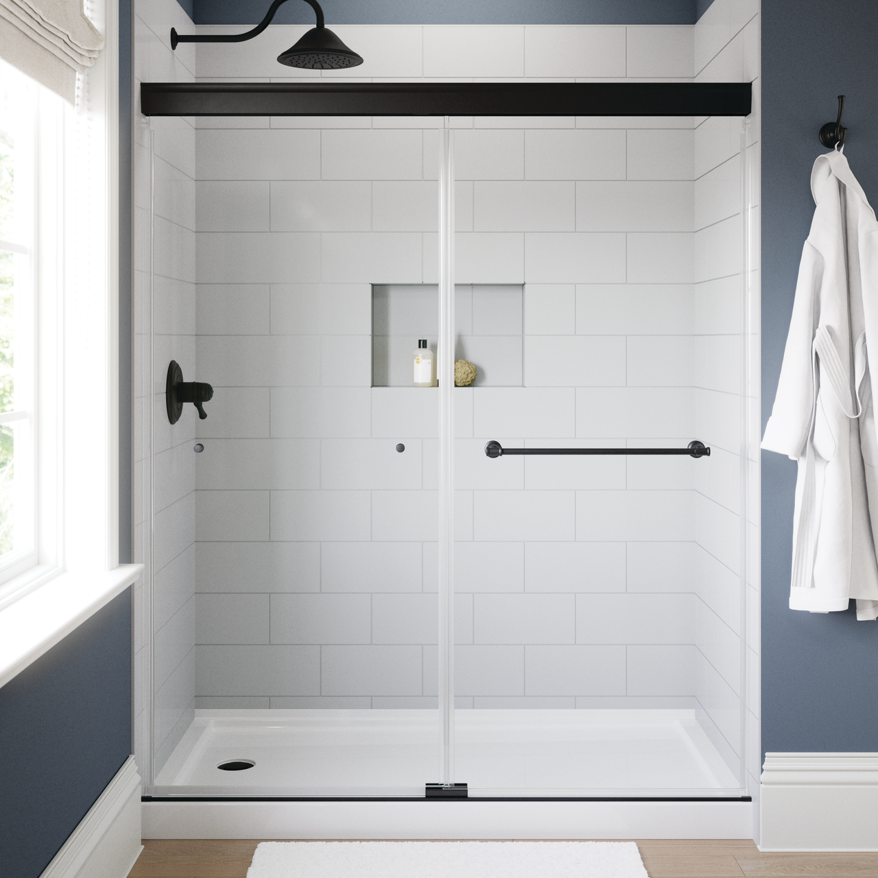 60" Shower/Tub / N/A / Matte Black
