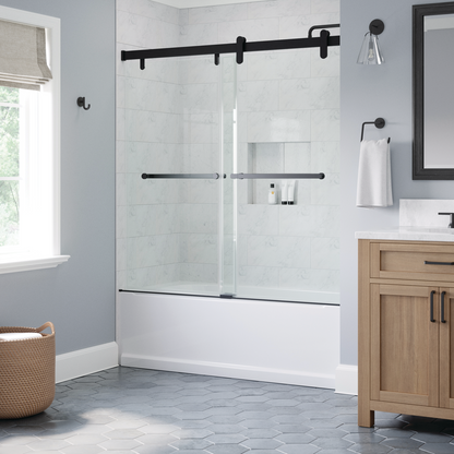 60" Bathtub / Clear / Matte Black