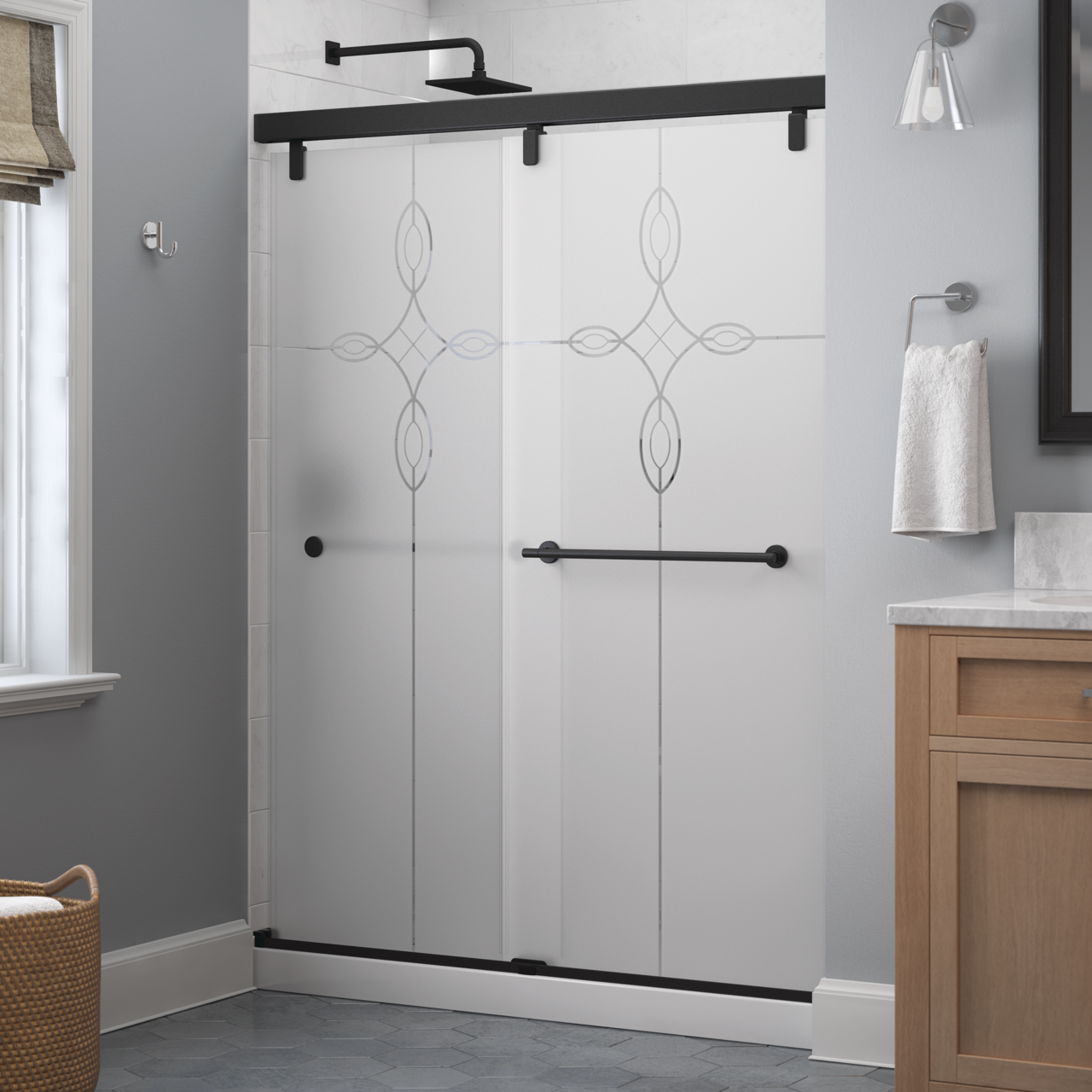 60" Shower / Tranquility / Matte Black