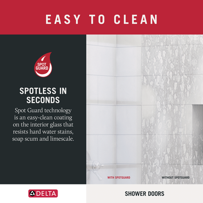 34" Shower / Clear / Chrome