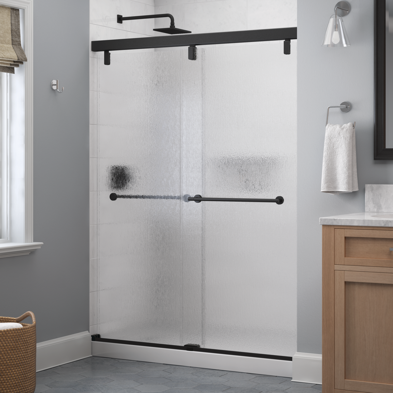 60" Shower / Rain / Matte Black