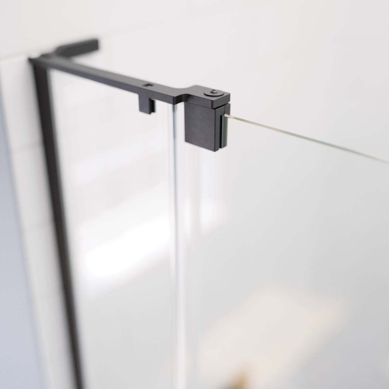 36" Shower / Clear / Matte Black