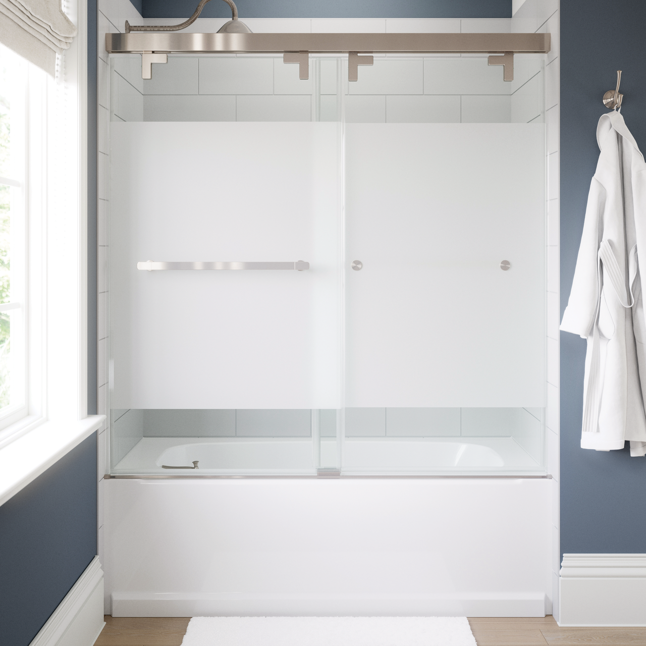 60" Bathtub / Privacy / Brushed Nickel (Shower Door)