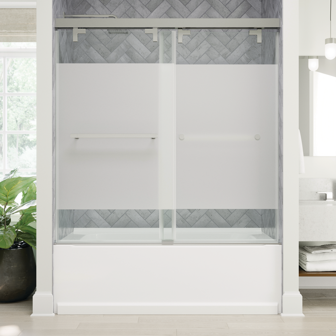 60" Bathtub / Privacy / Chrome