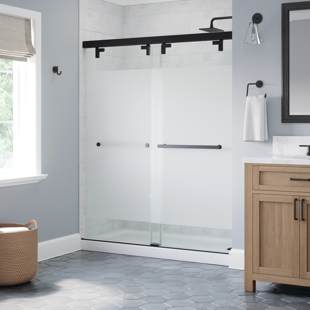 60" Shower / Privacy / Matte Black