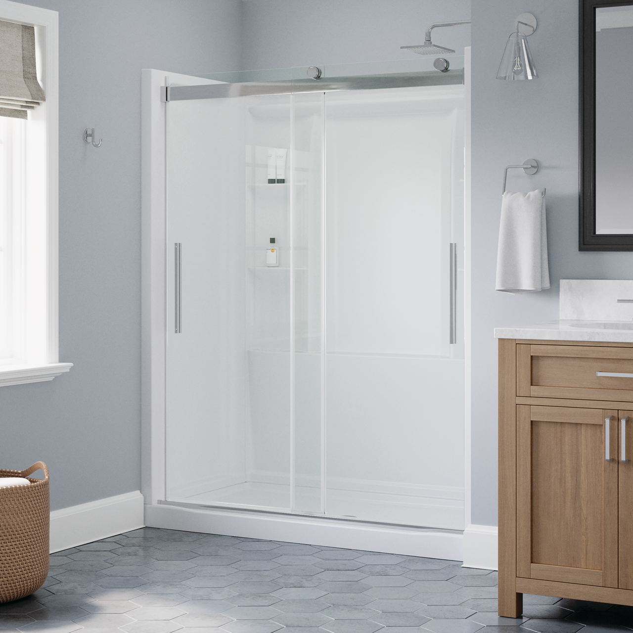 60" Shower / Clear / Polished Chrome