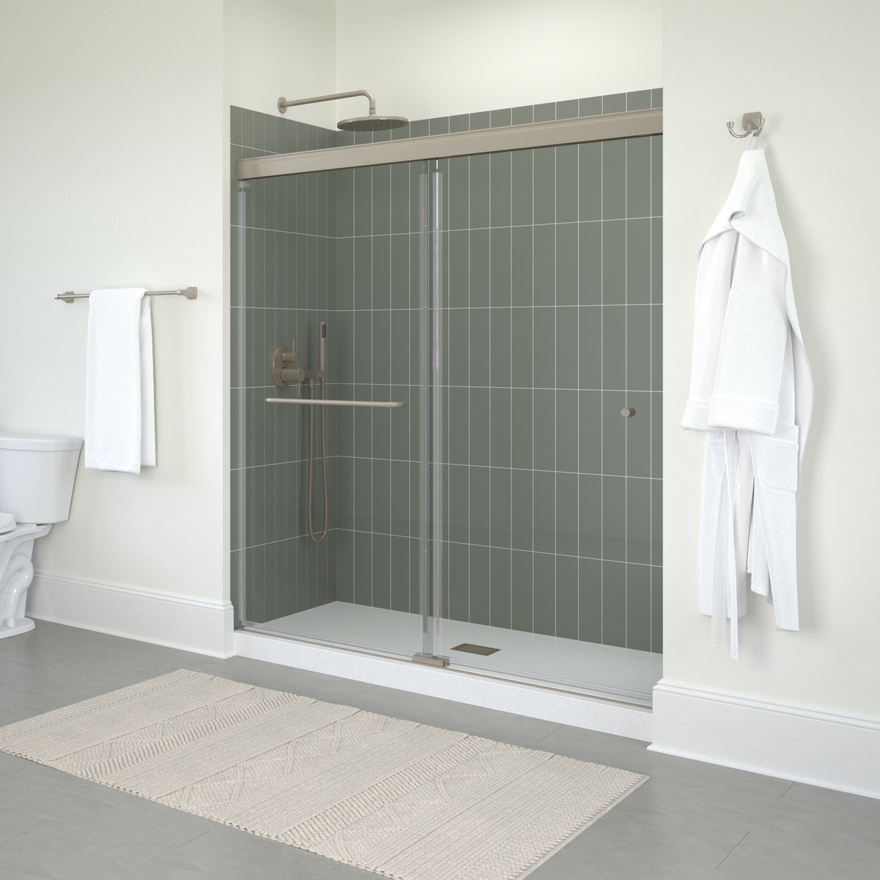 60" Shower / Clear / Brushed Nickel (Shower Door)