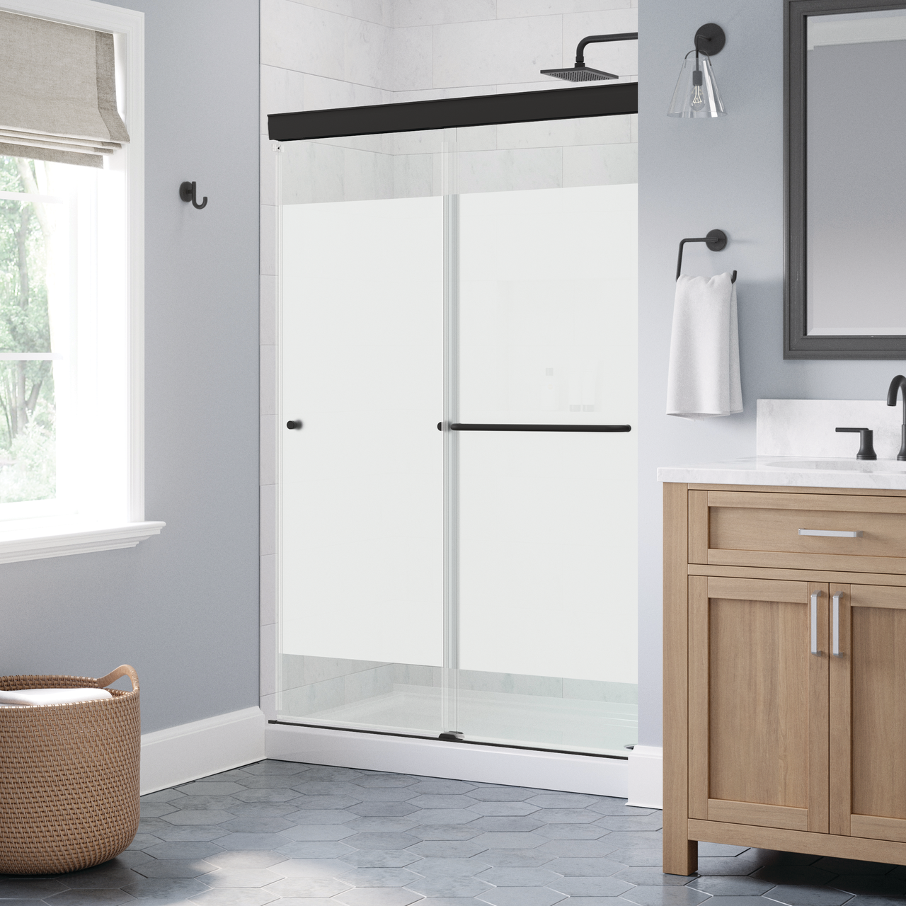 48" Shower / Privacy / Matte Black