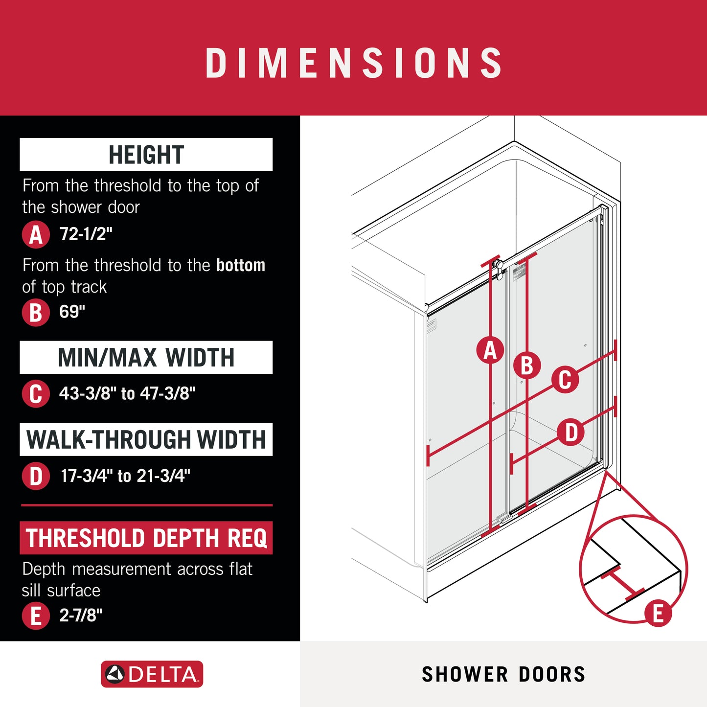48" Shower / Frosted / Bronze