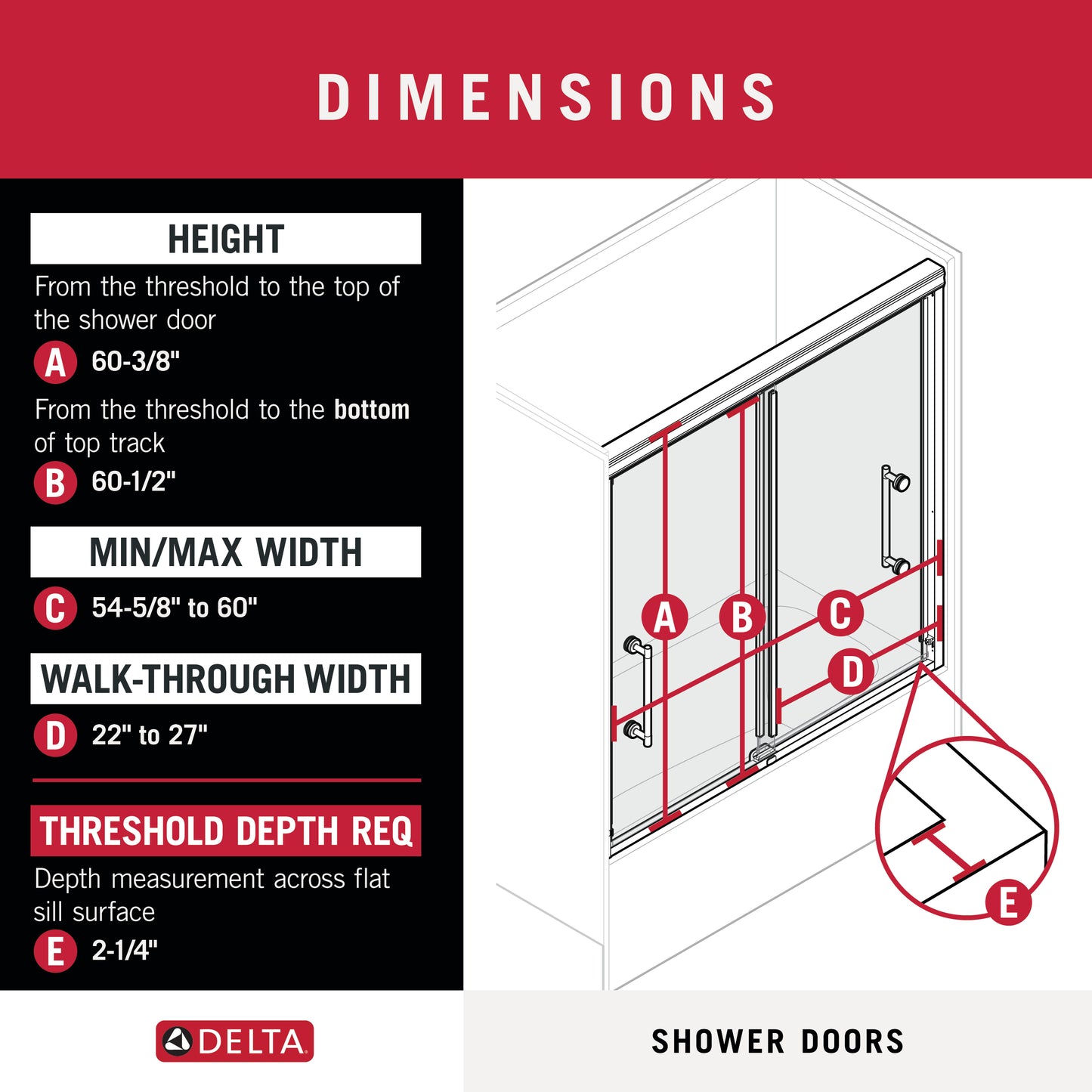 60" Bathtub / Clear / Matte Black