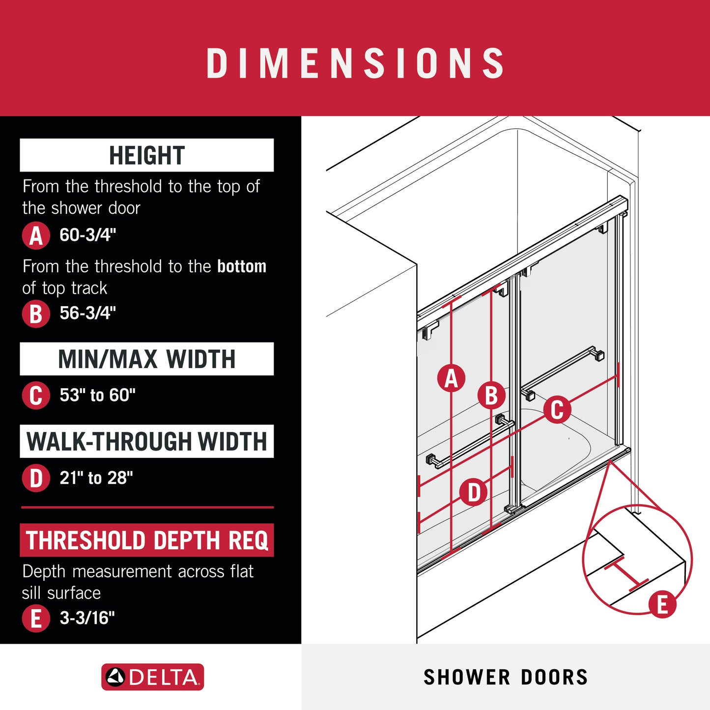 60" Bathtub / Privacy / Chrome