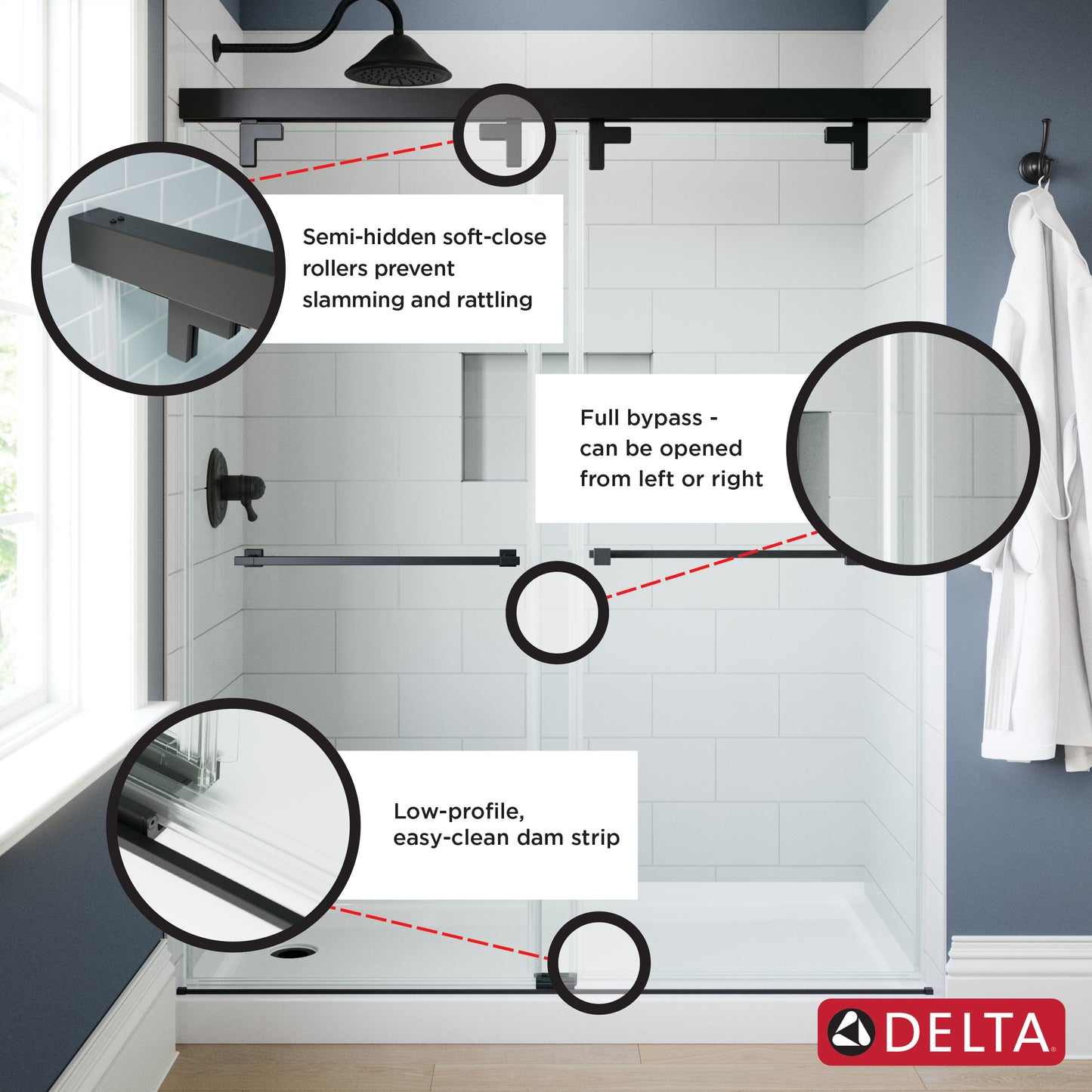 Kesara 8mm Shower Door with Lathan Handle