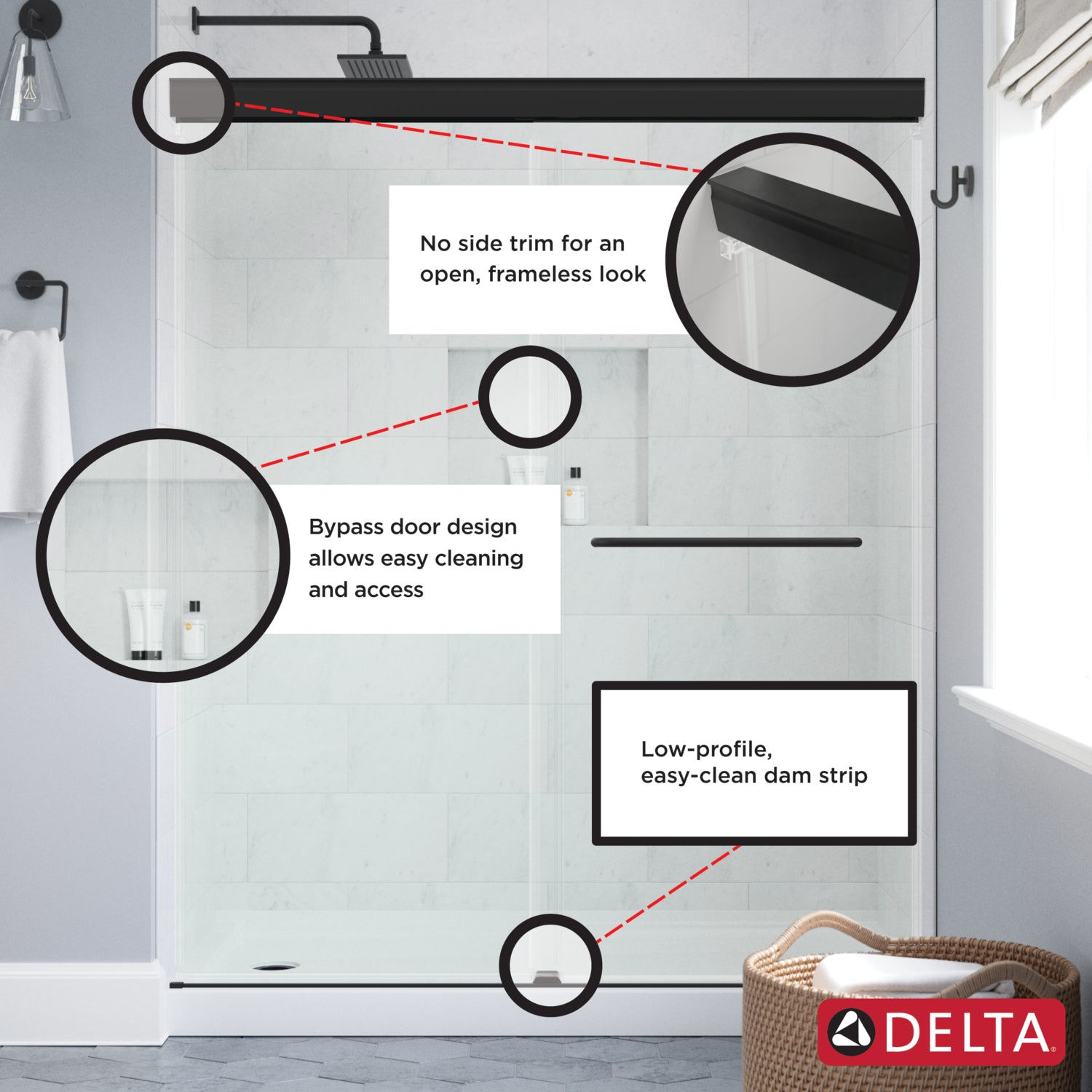 60" Shower / Clear / Brushed Nickel (Shower Door)