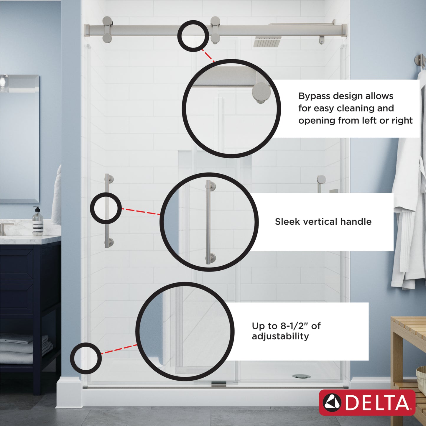 60" Shower / Clear / Matte Black