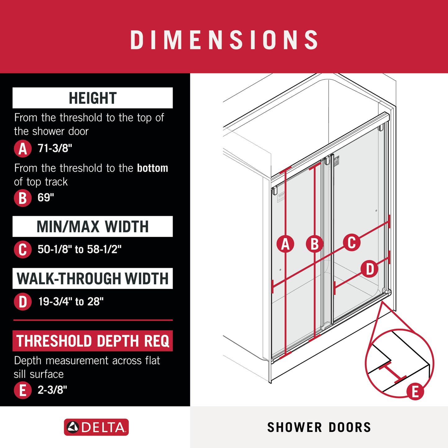 60" Shower / Transition / Delta Oil Rubbed Bronze
