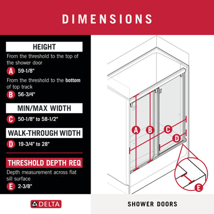Mod 6mm Bathtub Door with Everly Handle