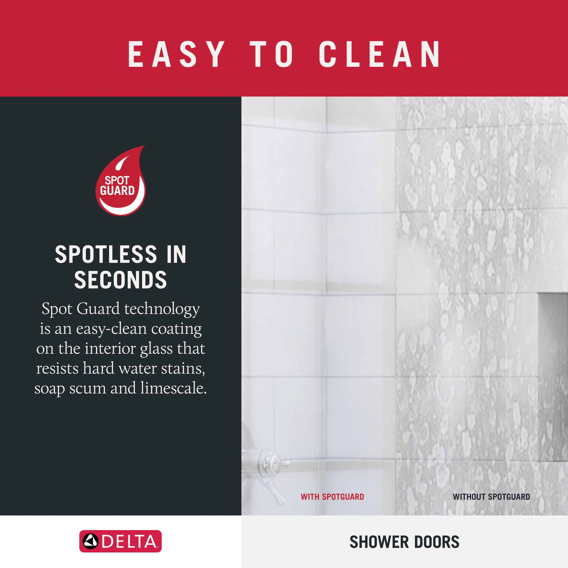 48" Shower / Clear / Chrome