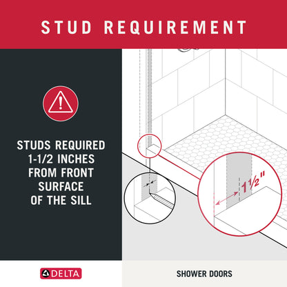Contemporary 6mm Shower Door with Crestfield Handle