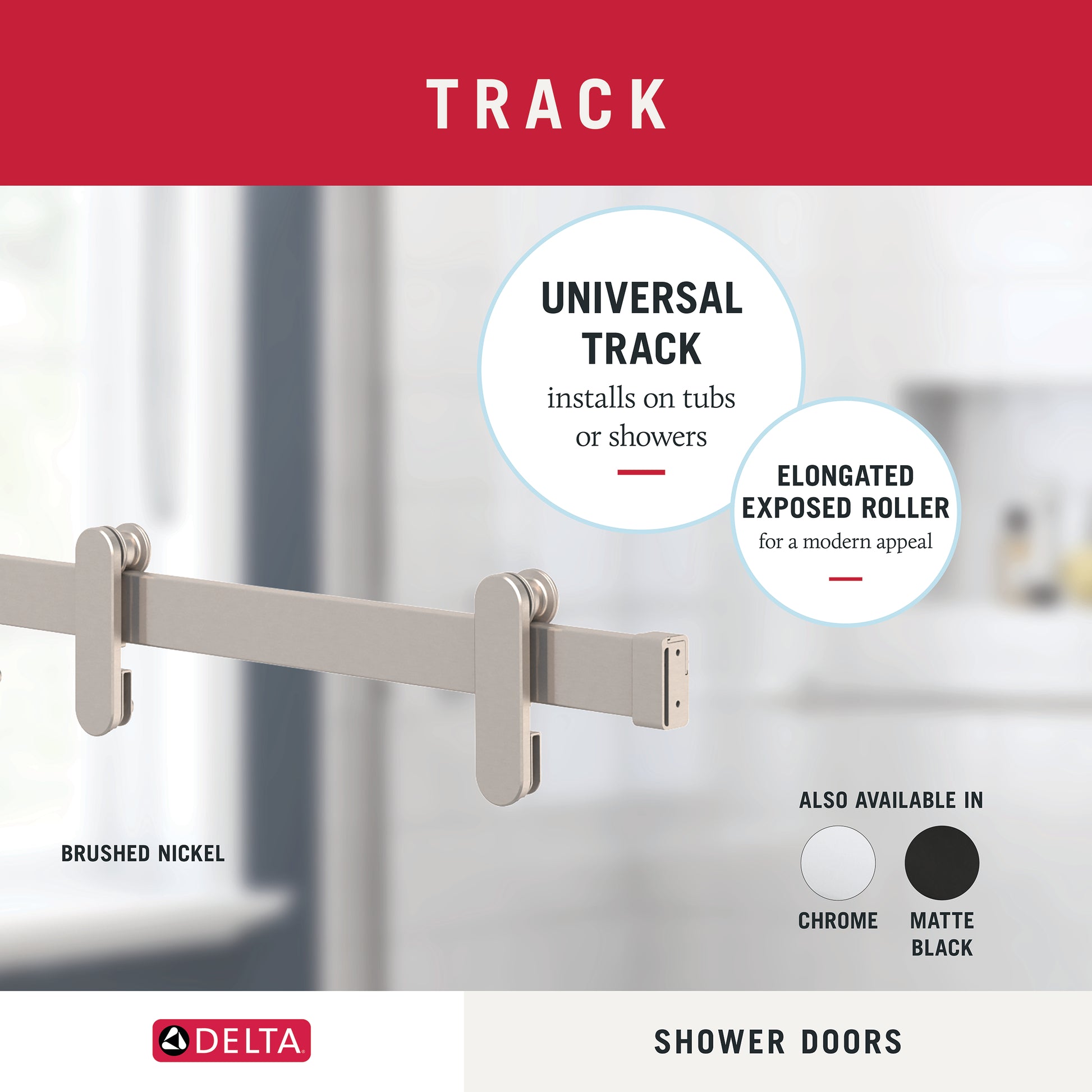 48" Shower / Privacy / Brushed Nickel (Shower Door)