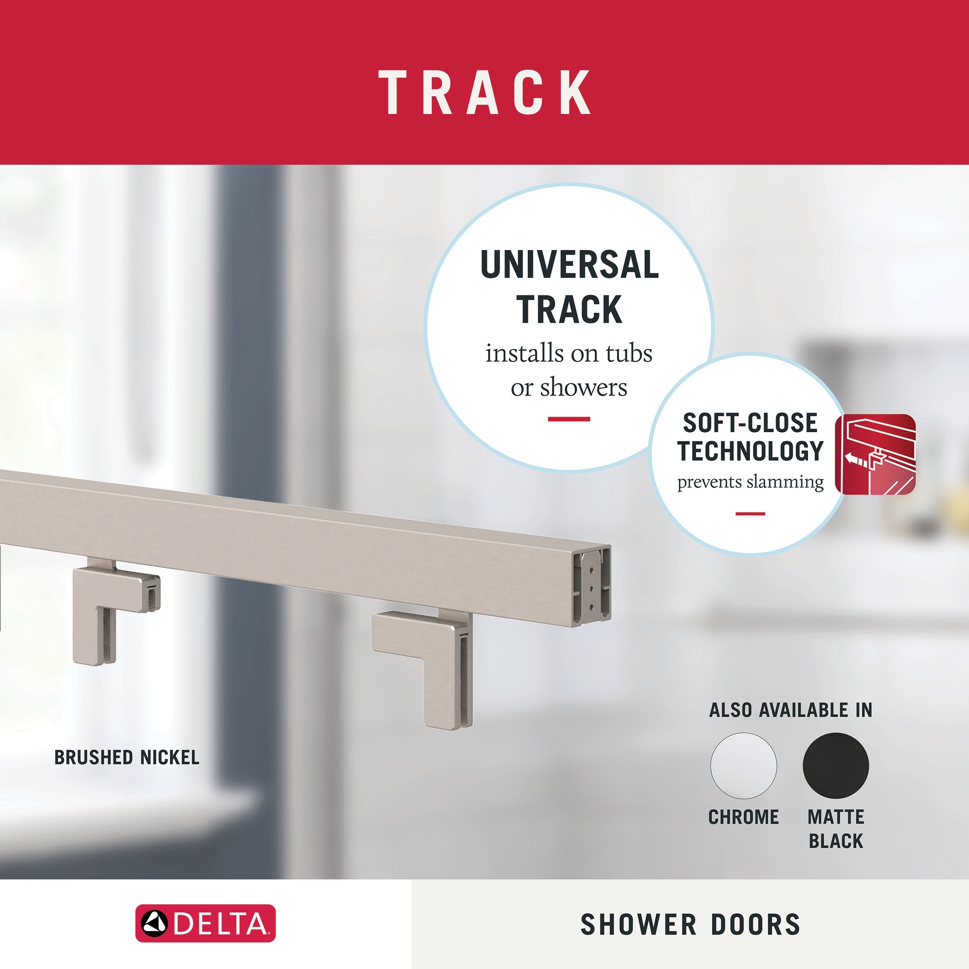 48" Shower / Privacy / Brushed Nickel (Shower Door)