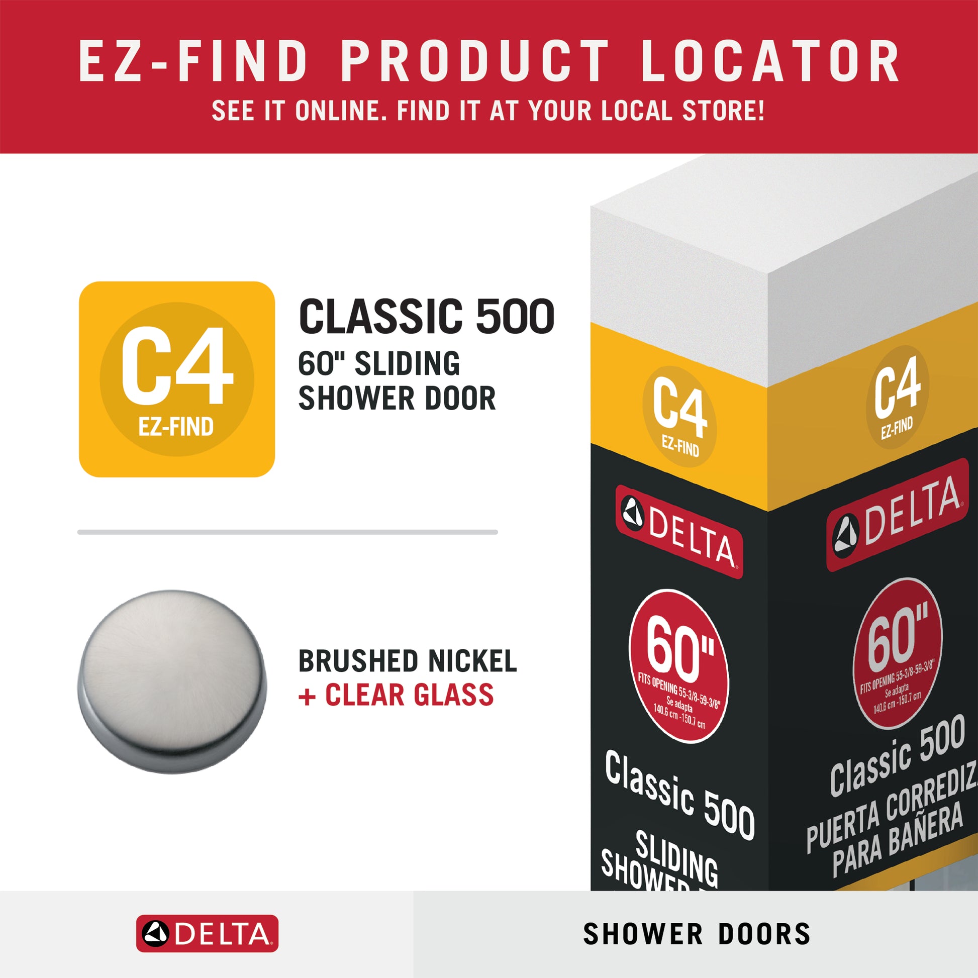 60" Shower / Clear / Brushed Nickel (Shower Door)