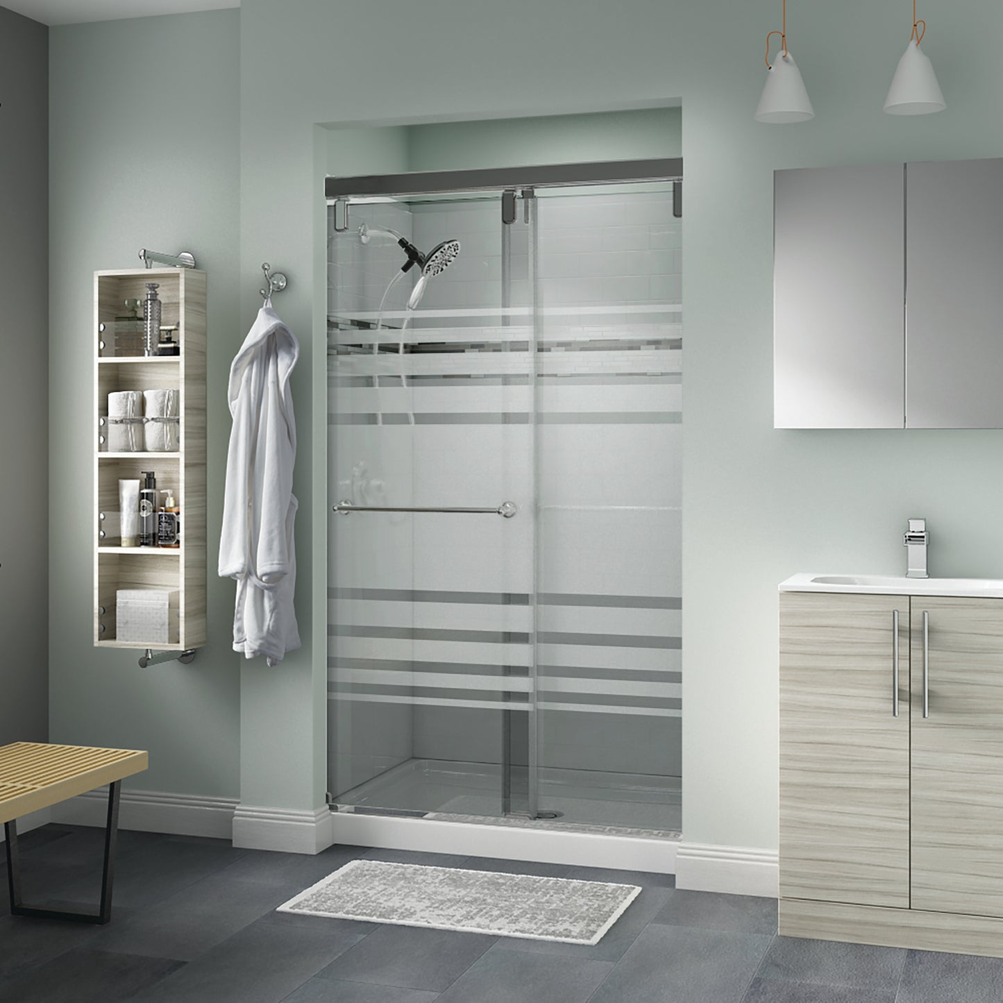 48" Shower / Transition / Polished Chrome