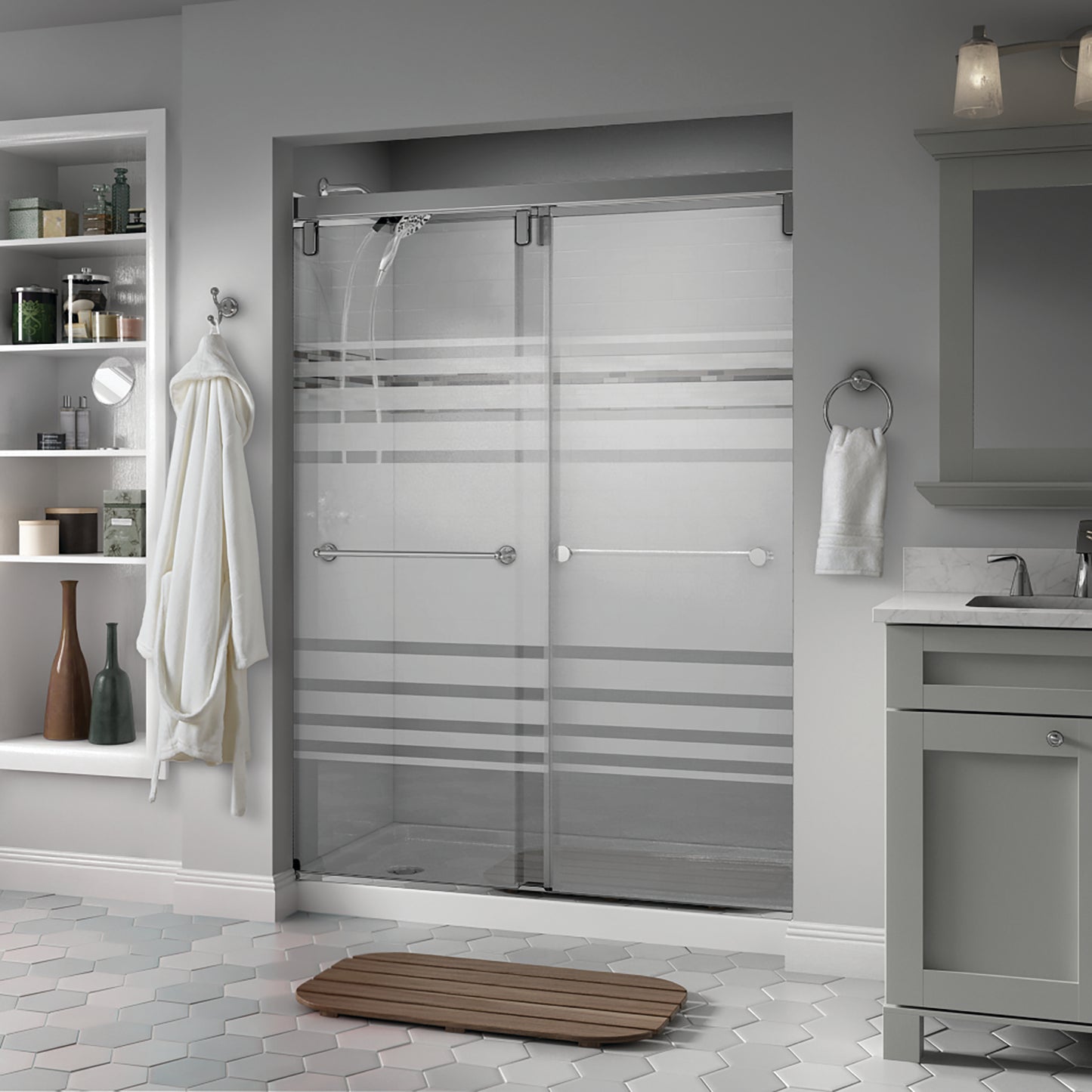 60" Shower / Transition / Polished Chrome