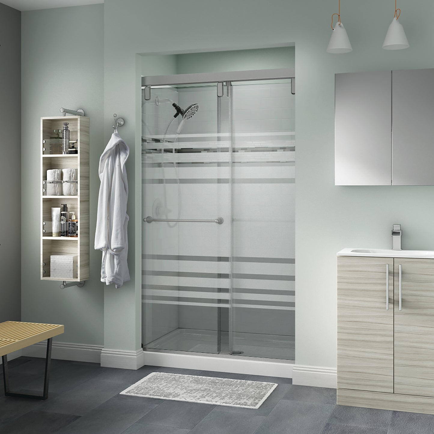 48" Shower / Transition / Delta Brushed Nickel